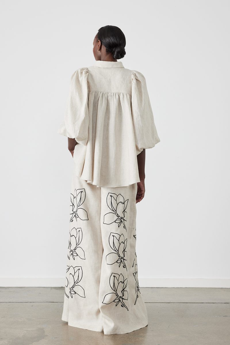 Coordinated Jasmin Balloon Sleeve Floral Trousers Set