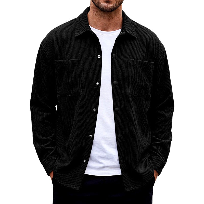 Jason - Men's Corduroy Snap Button Two-Pocket Jacket
