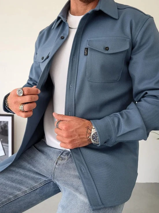 Warm Wool Blend Shirt Jacket