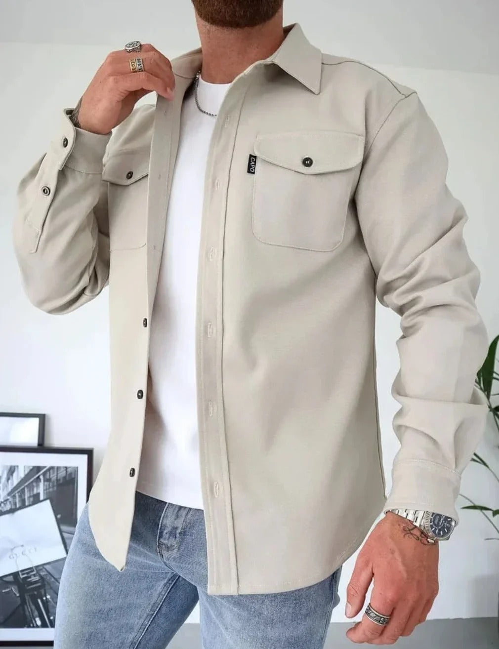 Warm Wool Blend Shirt Jacket