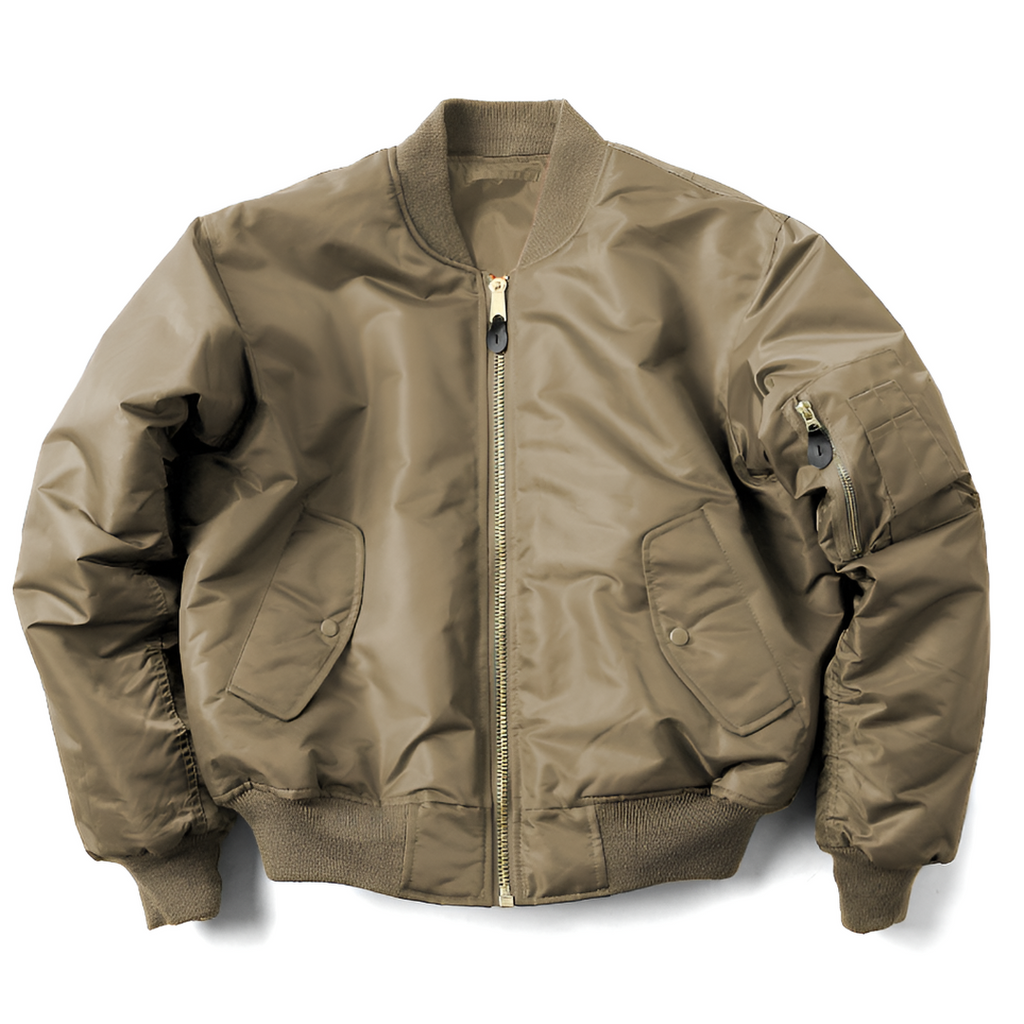 Women's Classic Zip-Up Bomber Jacket with Ribbed Collar and Utility Sleeve Pocket – Relaxed Fit Lightweight Casual Outerwear for Everyday Streetwear and Autumn Spring Layering
