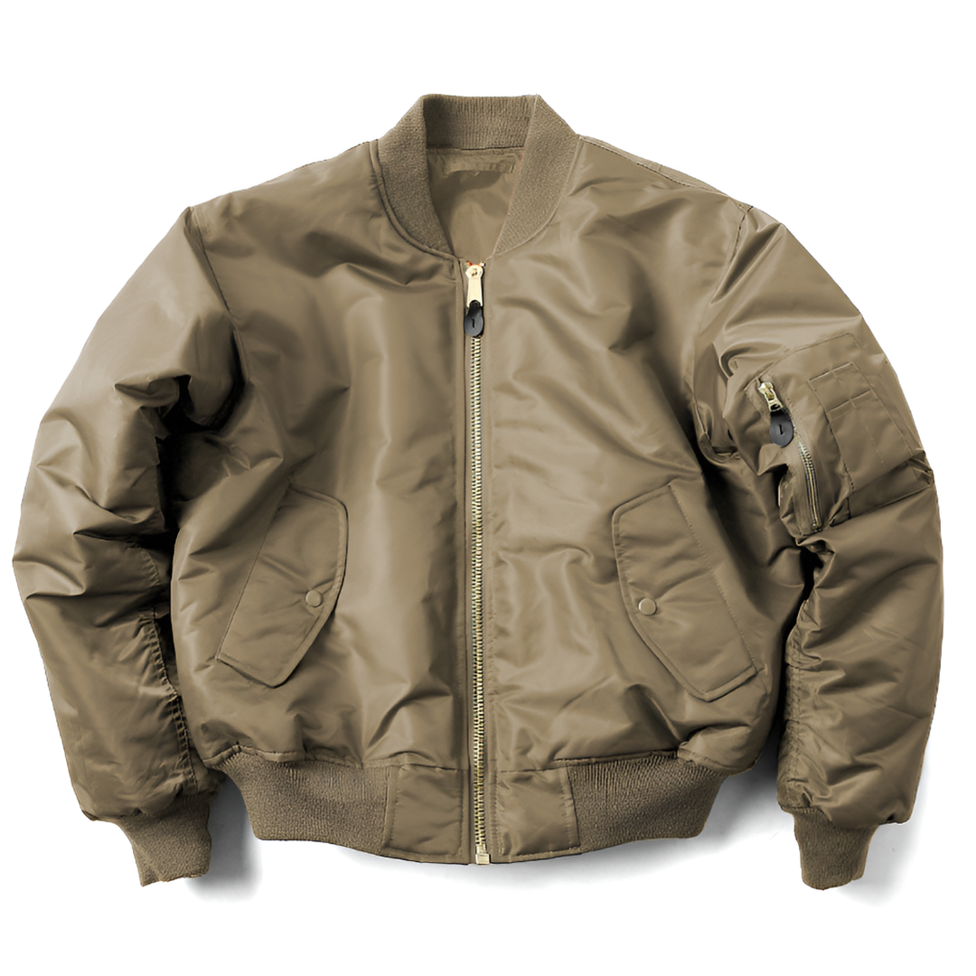 Women's Classic Zip-Up Bomber Jacket with Ribbed Collar and Utility Sleeve Pocket – Relaxed Fit Lightweight Casual Outerwear for Everyday Streetwear and Autumn Spring Layering