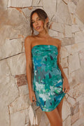 Miya Mini-Length Dress Green Print