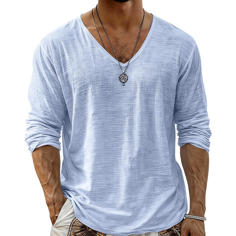 Lance - Men's V-Neck Long Sleeve T-Shirt