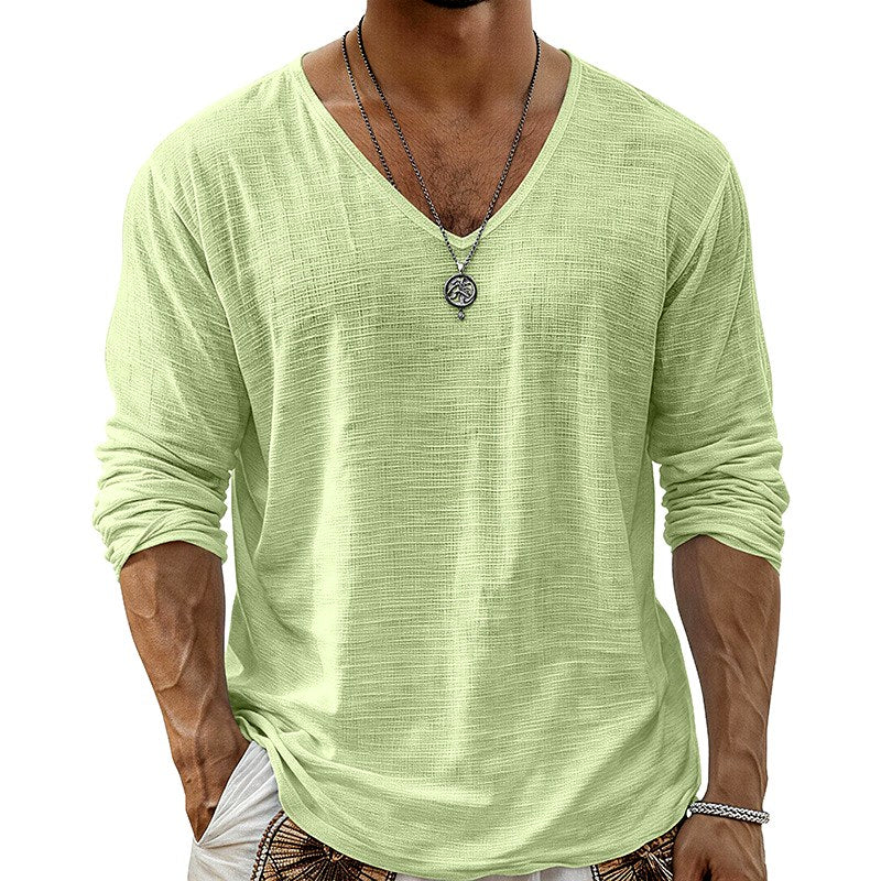 Lance - Men's V-Neck Long Sleeve T-Shirt