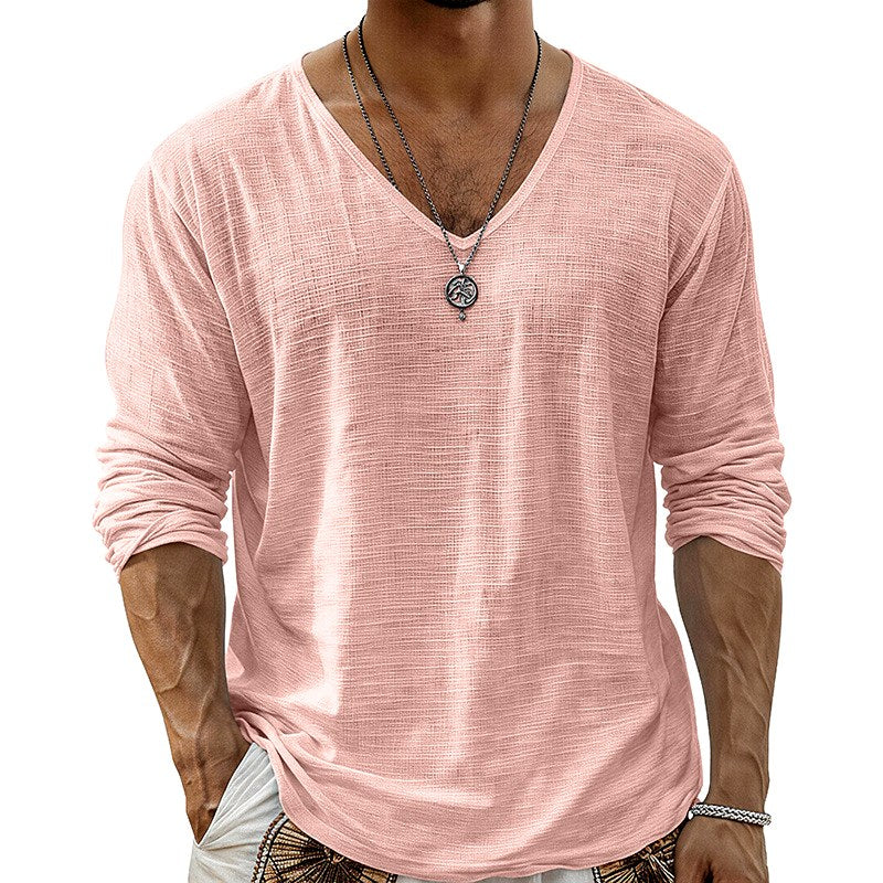 Lance - Men's V-Neck Long Sleeve T-Shirt