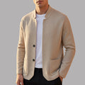 Luke - Men's Button-Front Stand-Collar Knit Cardigan