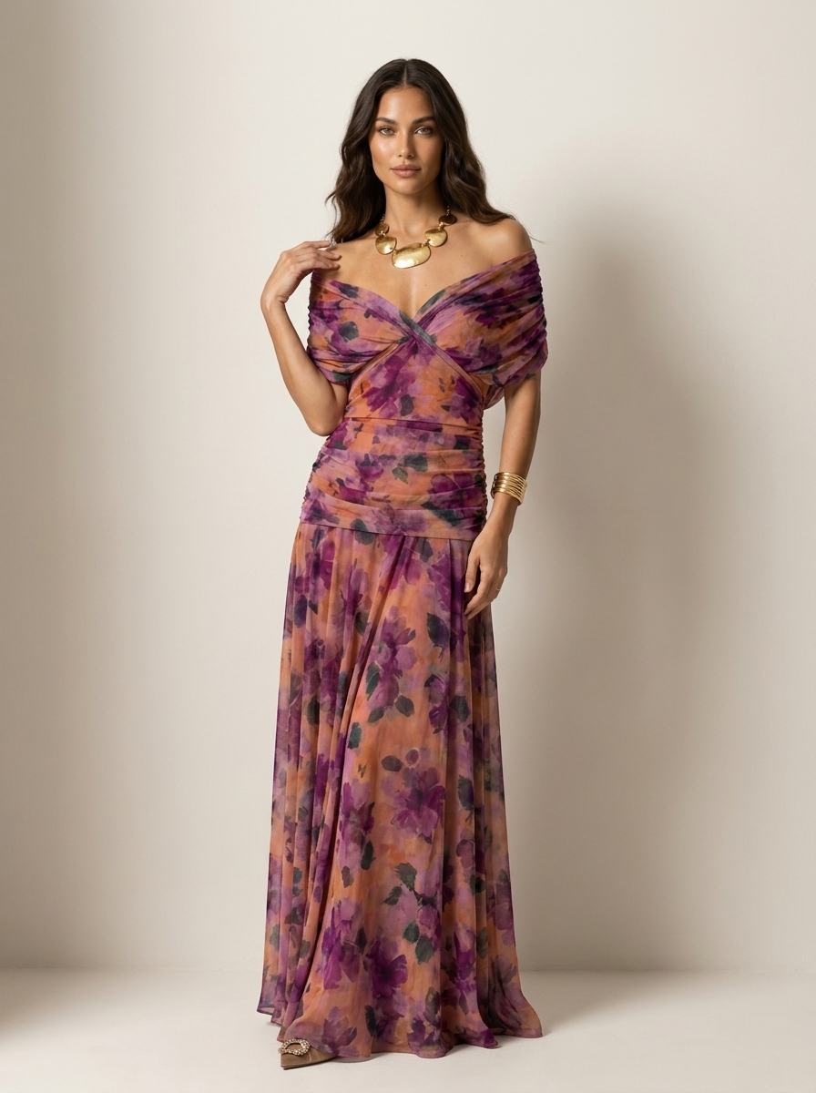 Valentina - Luxe Pleated Maxi Evening Dress