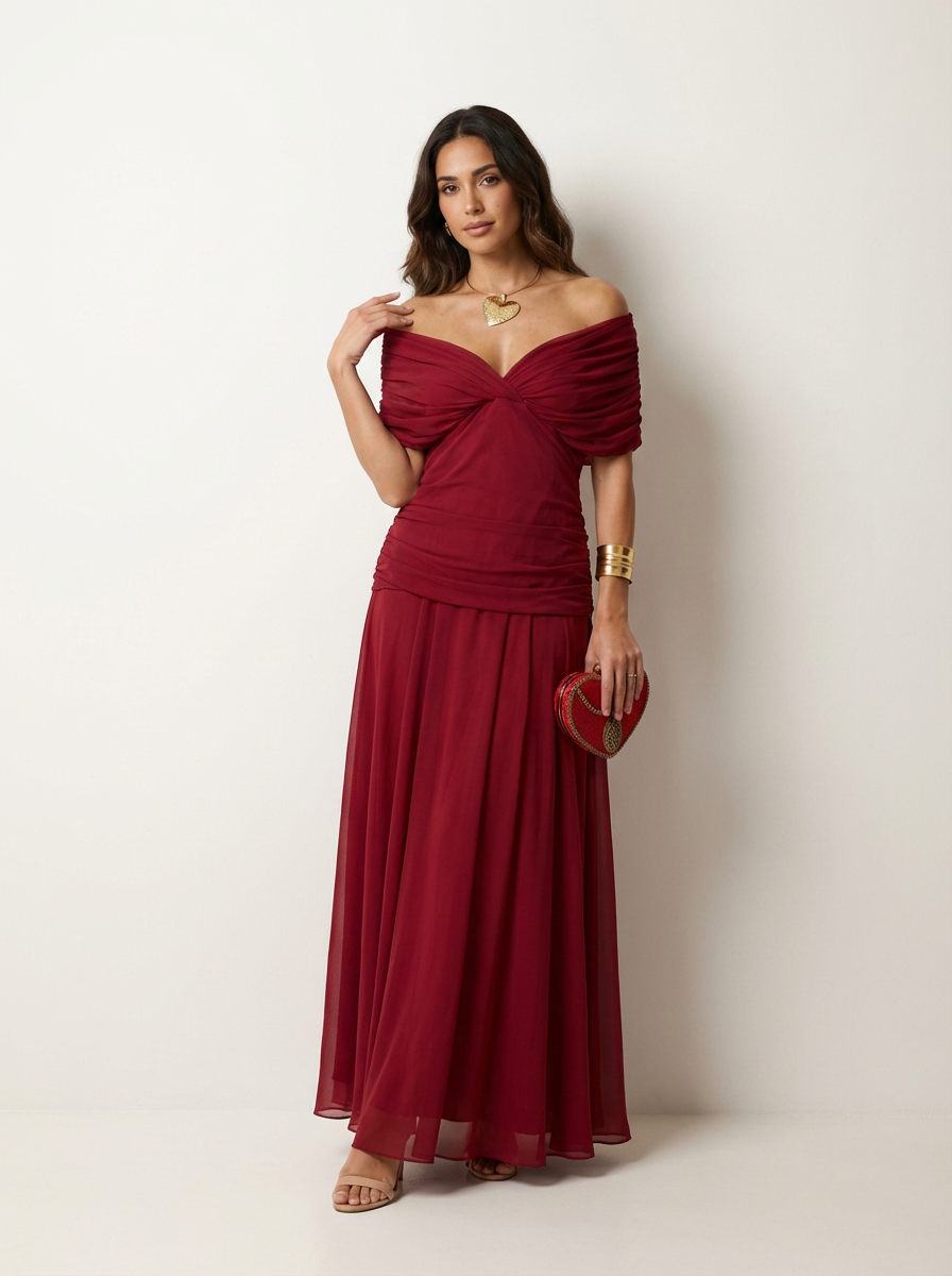 Valentina - Luxe Pleated Maxi Evening Dress