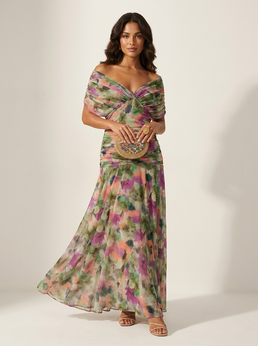Valentina - Luxe Pleated Maxi Evening Dress