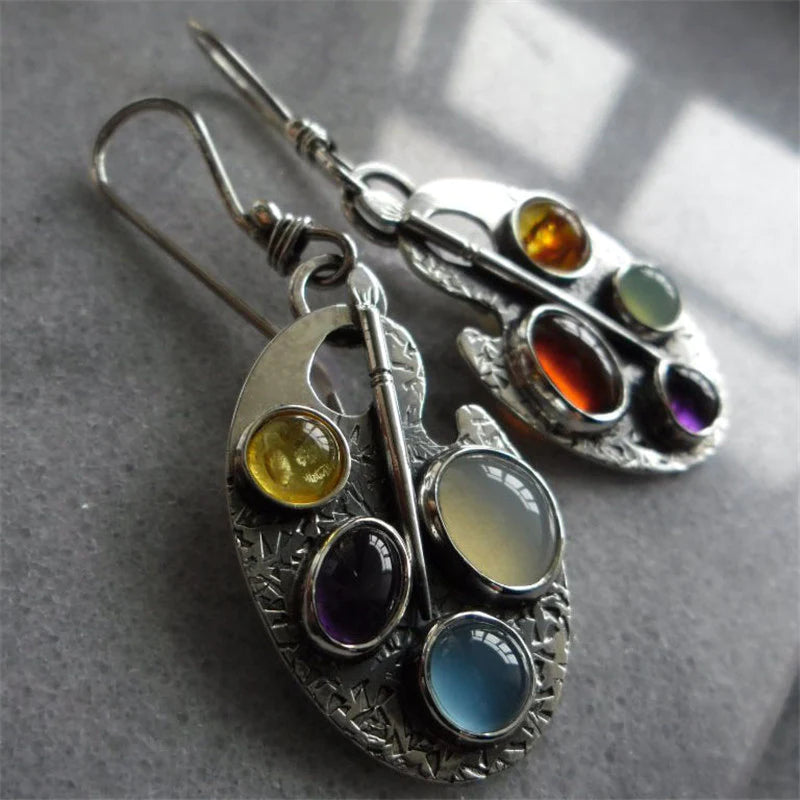 Vintage Multicolor Stone Earrings Exclusive Limited Edition