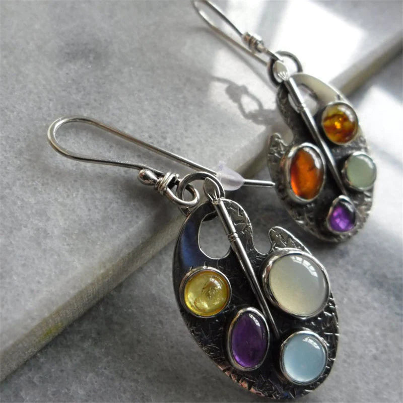 Vintage Multicolor Stone Earrings Exclusive Limited Edition