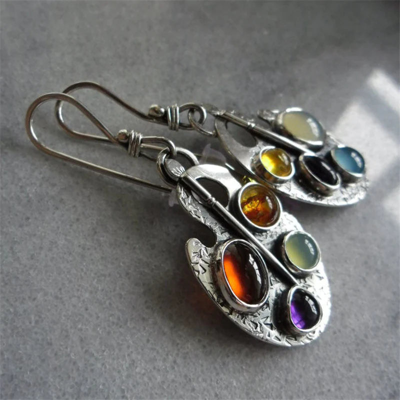 Vintage Multicolor Stone Earrings Exclusive Limited Edition