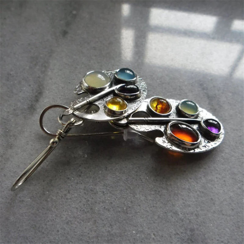 Vintage Multicolor Stone Earrings Exclusive Limited Edition
