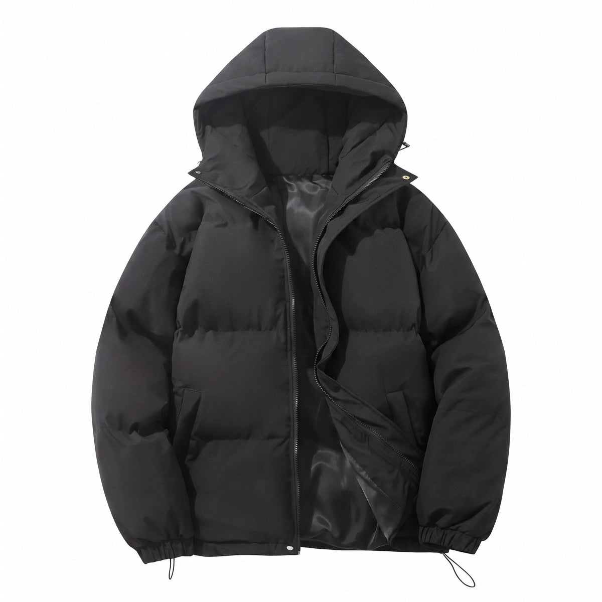 Men's Hooded Puffer Jacket Quilted Windproof Winter Coat
