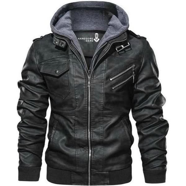 Men's Jacket - Asymmetric Zip & Removable Hood