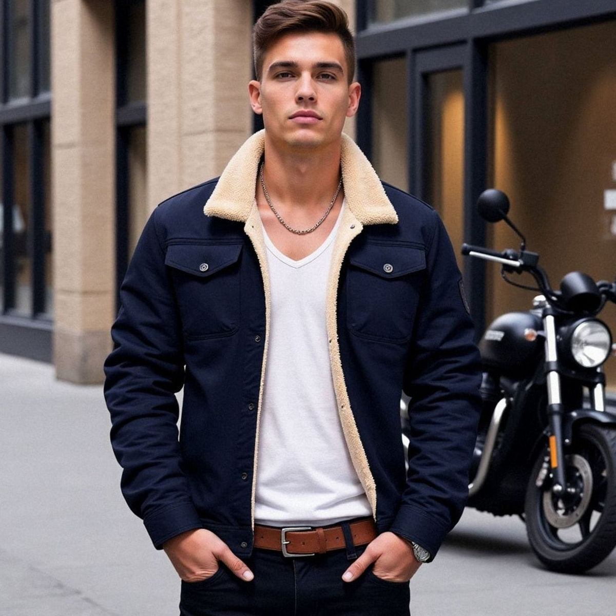 Men's Jacket - Sherpa-Lined & Relaxed Fit