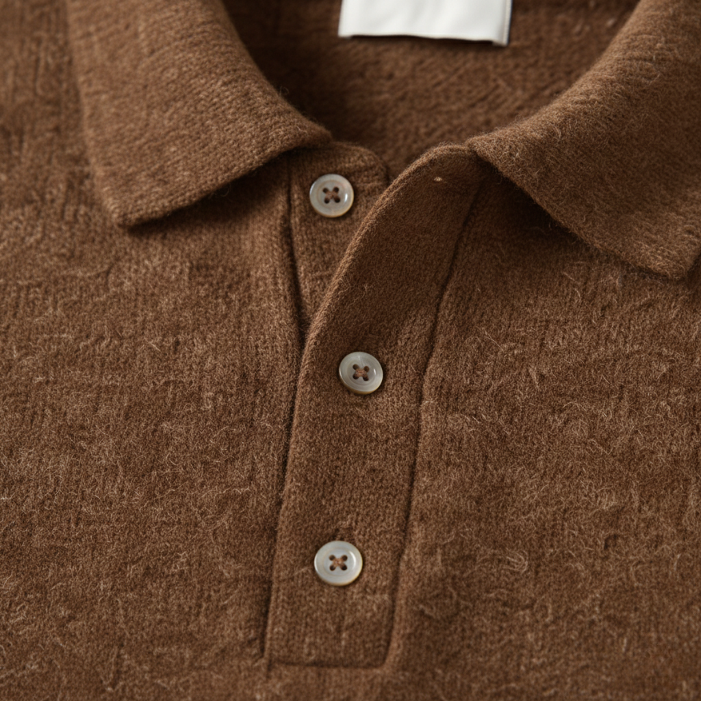 Men's Knit Polo Sweater - Soft & Comfortable