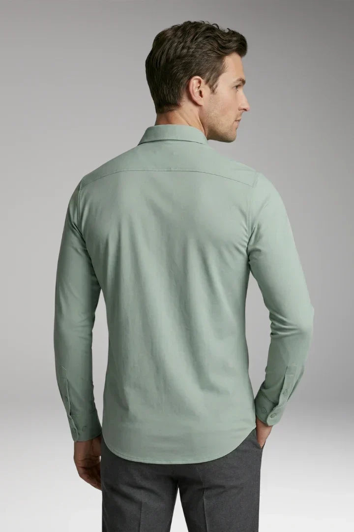 Men's Long Sleeve Polo - Button-Down Slim Fit