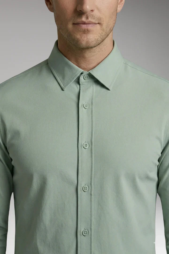 Men's Long Sleeve Polo - Button-Down Slim Fit