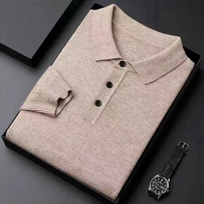Men's Long Sleeve Polo Shirt - Refined & Slim Fit