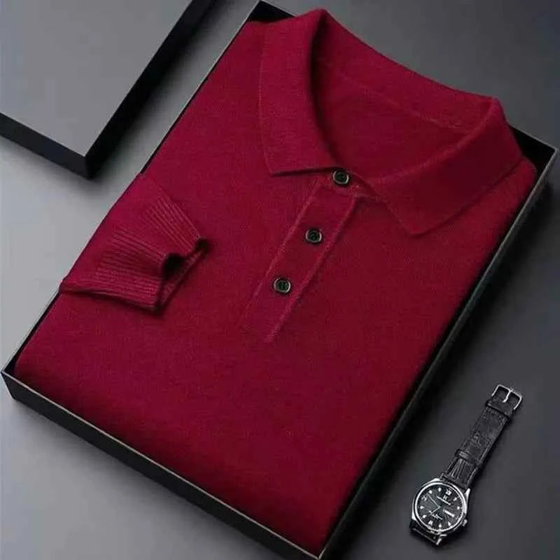 Men's Long Sleeve Polo Shirt - Refined & Slim Fit
