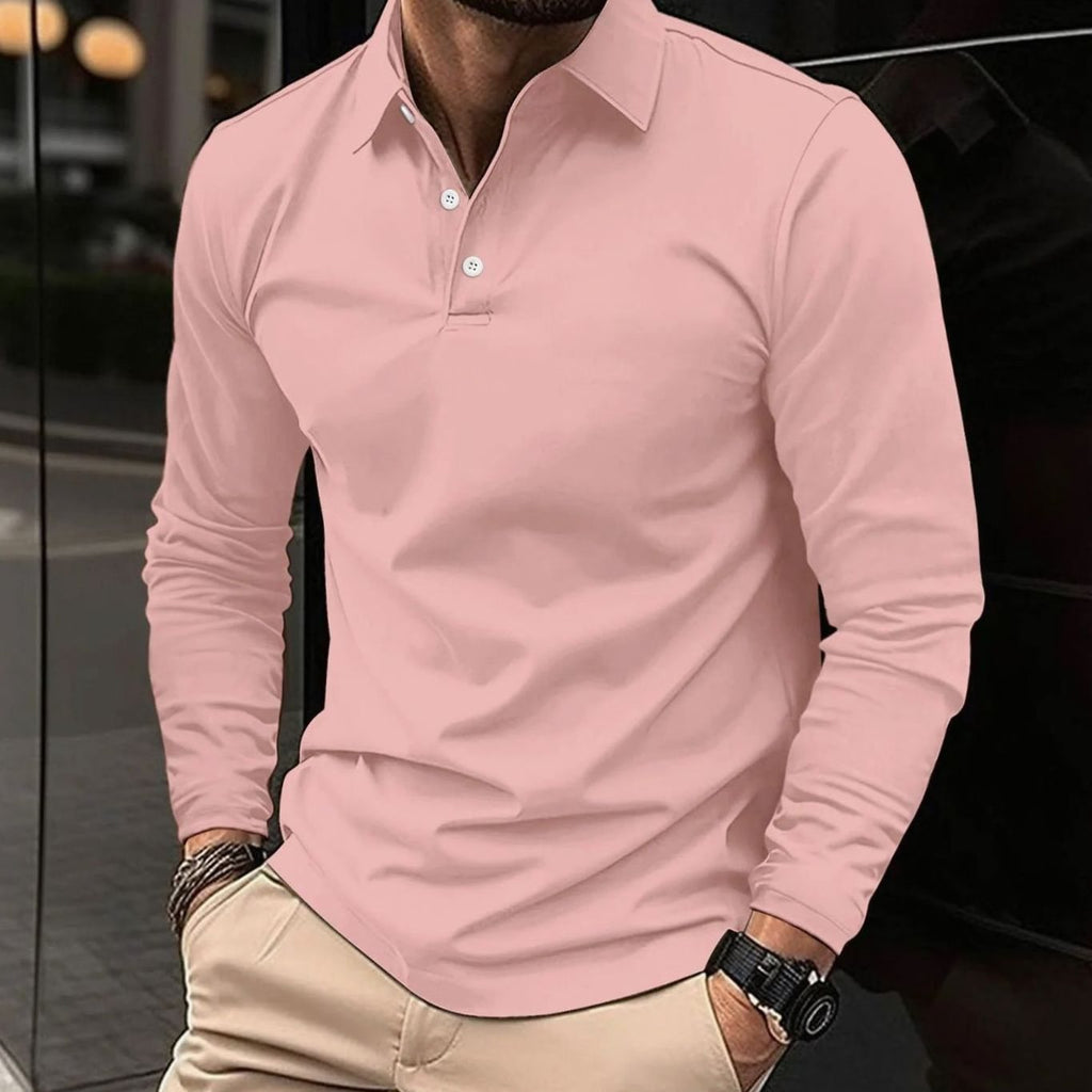 Men's Long Sleeve Polo Shirt - Slim Fit & All-Day Comfort