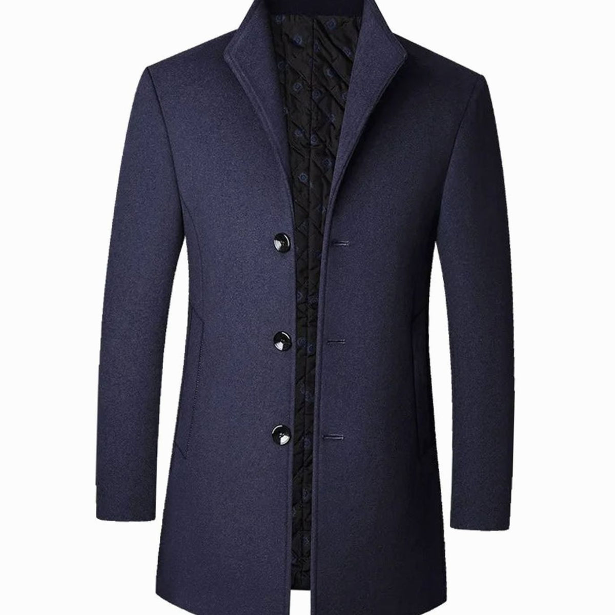 Men's Overcoat - Stand Collar & Tailored Fit