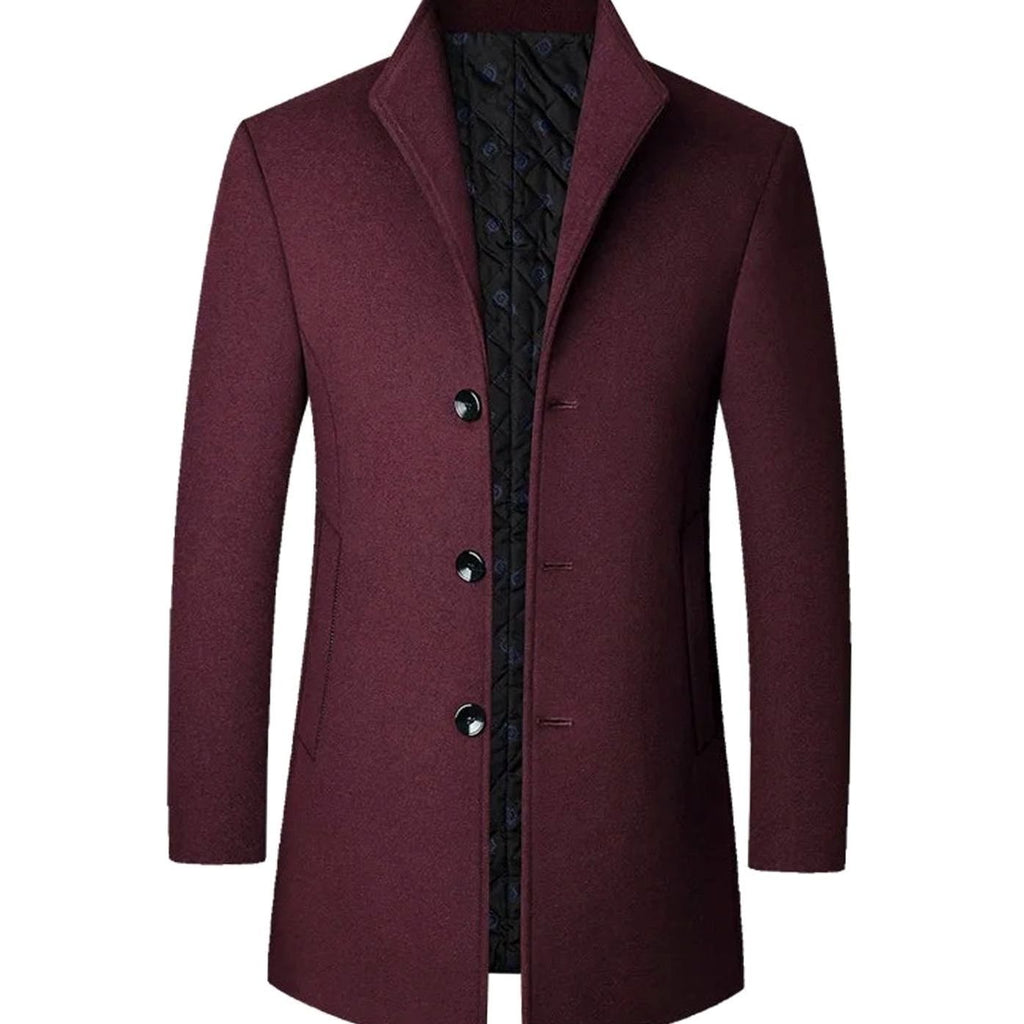 Men's Overcoat - Stand Collar & Tailored Fit