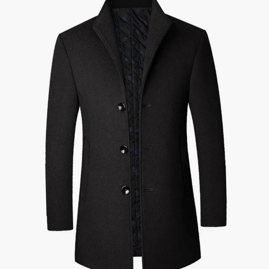 Men's Overcoat - Stand Collar & Tailored Fit