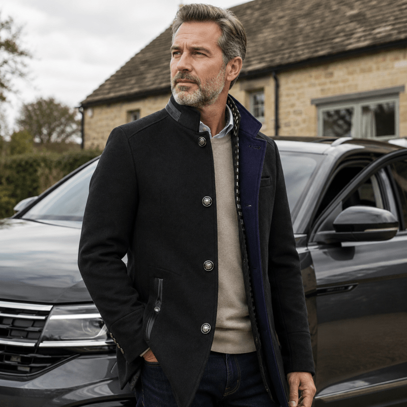 Men's Pea Coat - Tailored Fit & Warm