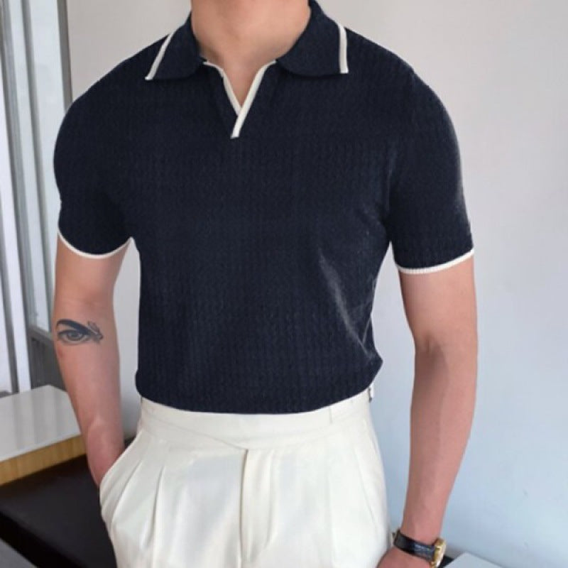 Men's Polo Shirt - V-Collar Slim Fit & Smart Casual Everyday Style