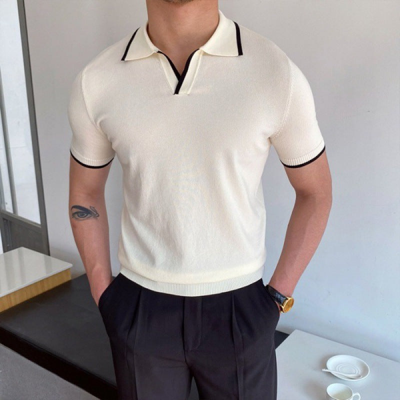 Men's Polo Shirt - V-Collar Slim Fit & Smart Casual Everyday Style