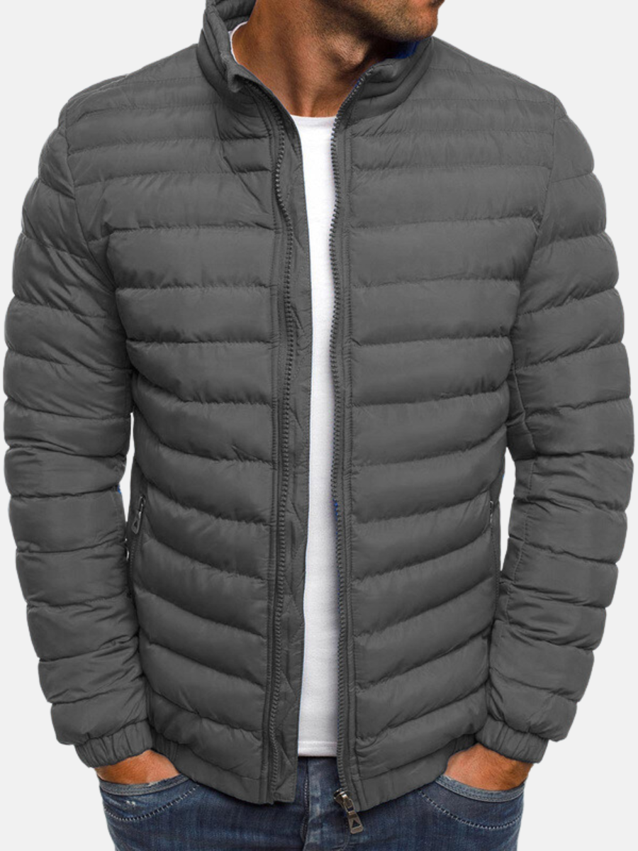Men's Quilted Jacket - Warm Lined & Timeless Design