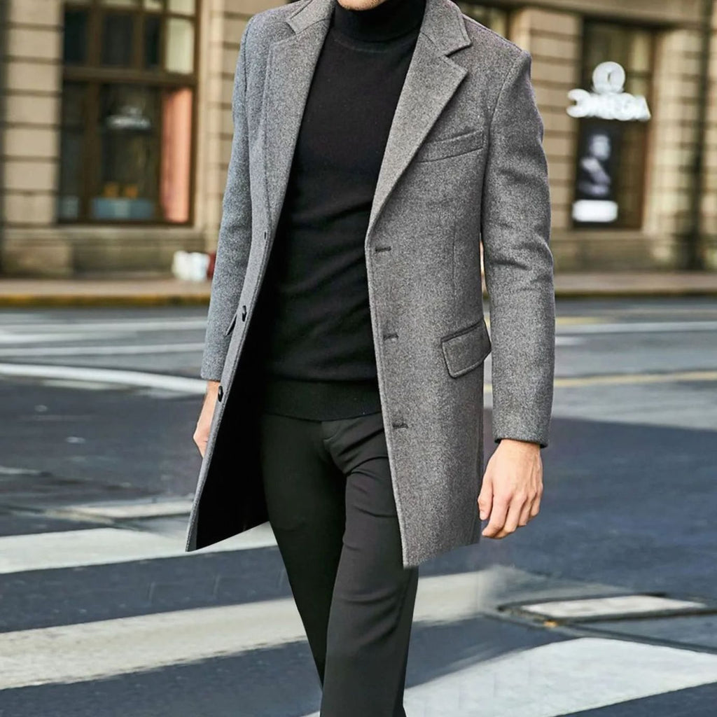 Men's Winter Coat - Tailored Notch-Lapel Fit