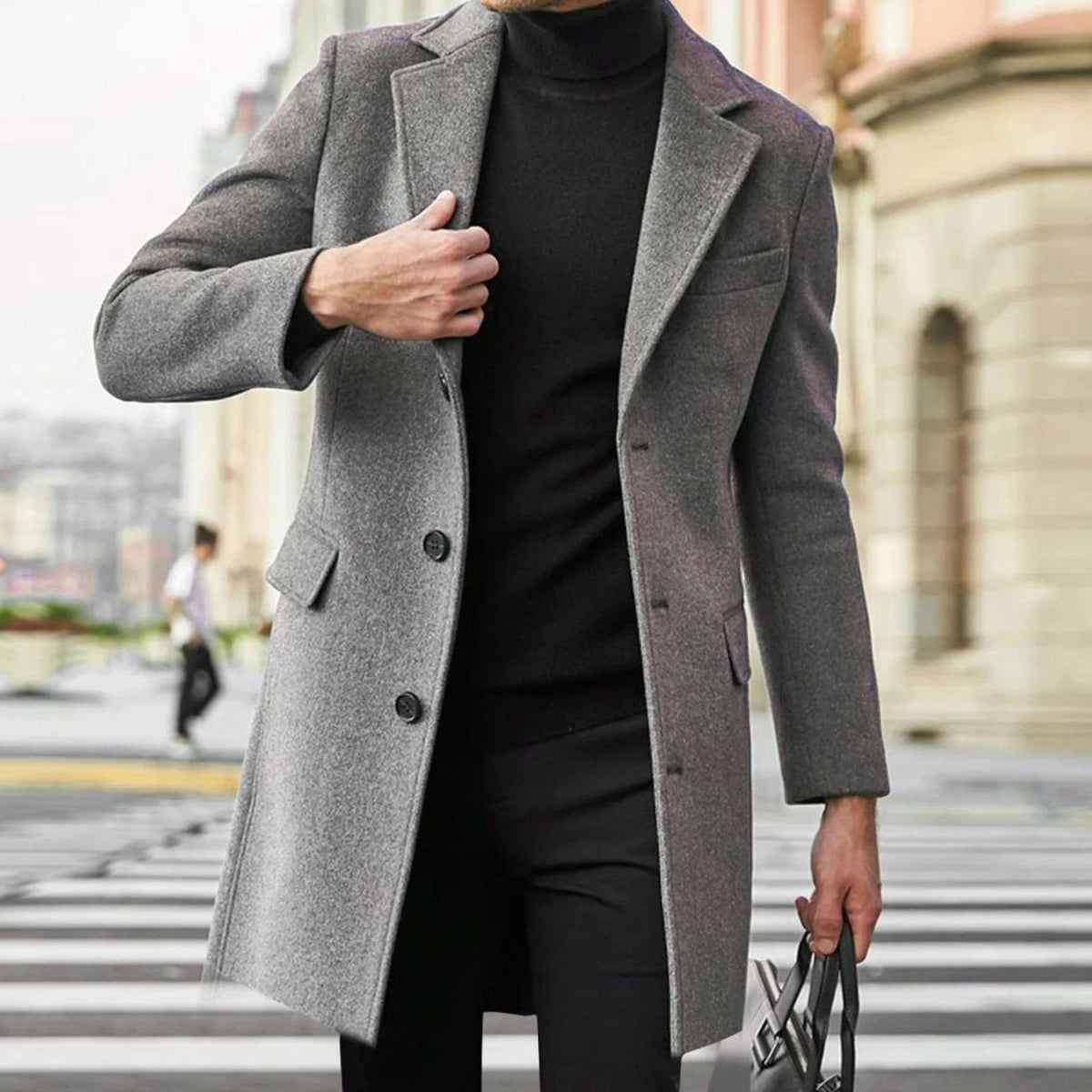 Men's Winter Coat - Tailored Notch-Lapel Fit