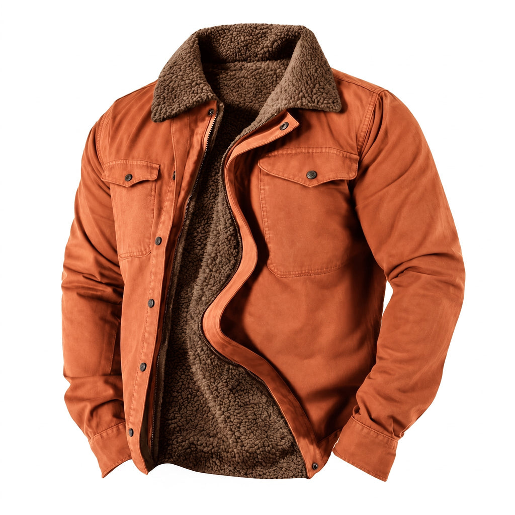 Men's Winter Shacket - Shearling Collar & Lined