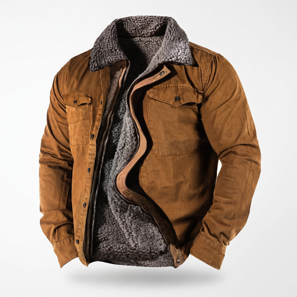 Men's Winter Shacket - Shearling Collar & Lined