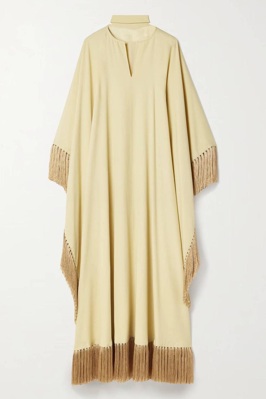 Modern Fringed Crepe Kaftan