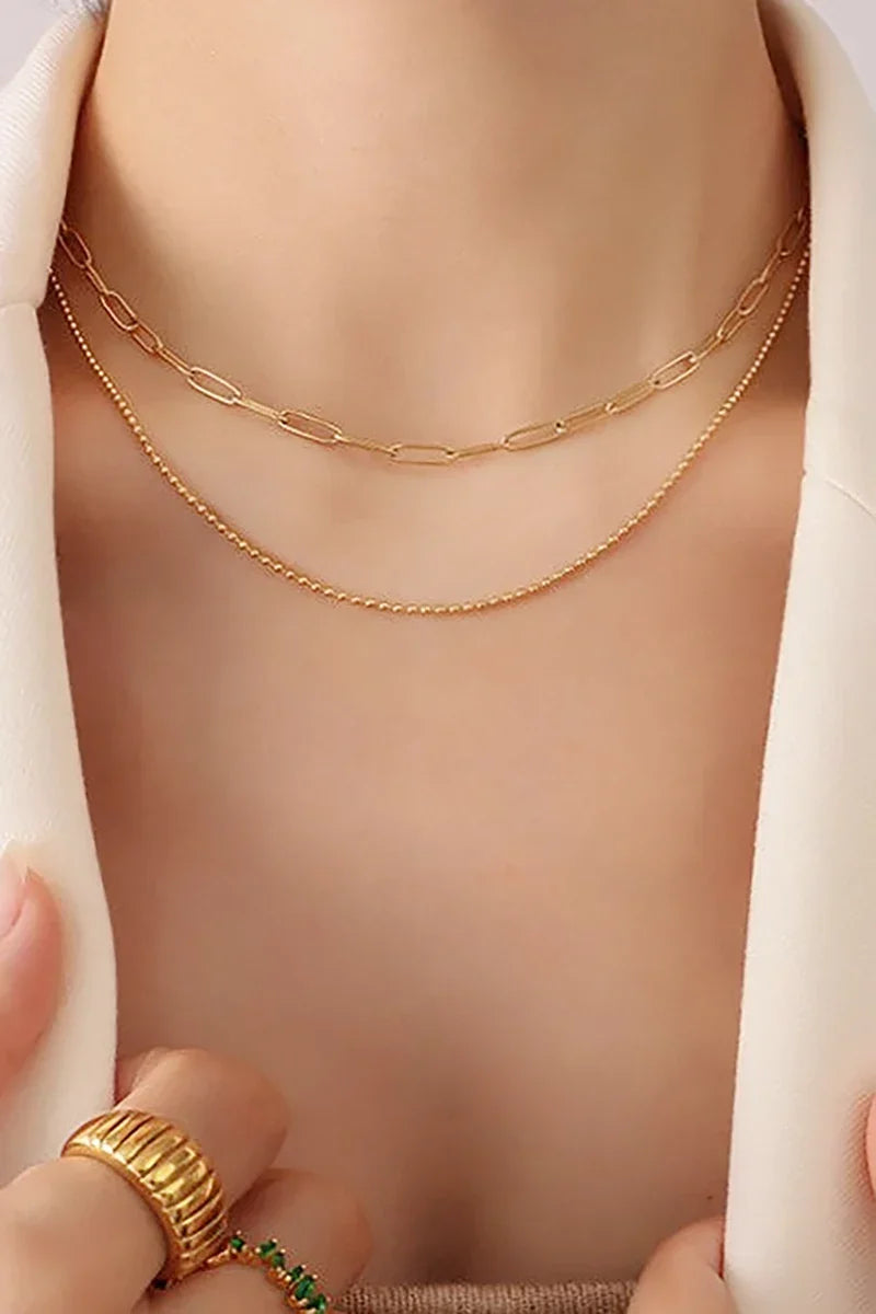 Coordinated Dani Chain Necklace Set Gold