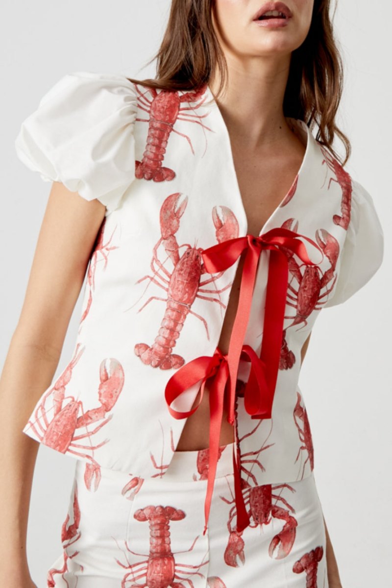 Lobster Print Straight Trousers-Set