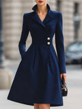 Women's Tailored Coat Dress with Flared Skirt
