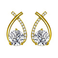 Alessa Gold Braided Earrings with Set Crystal