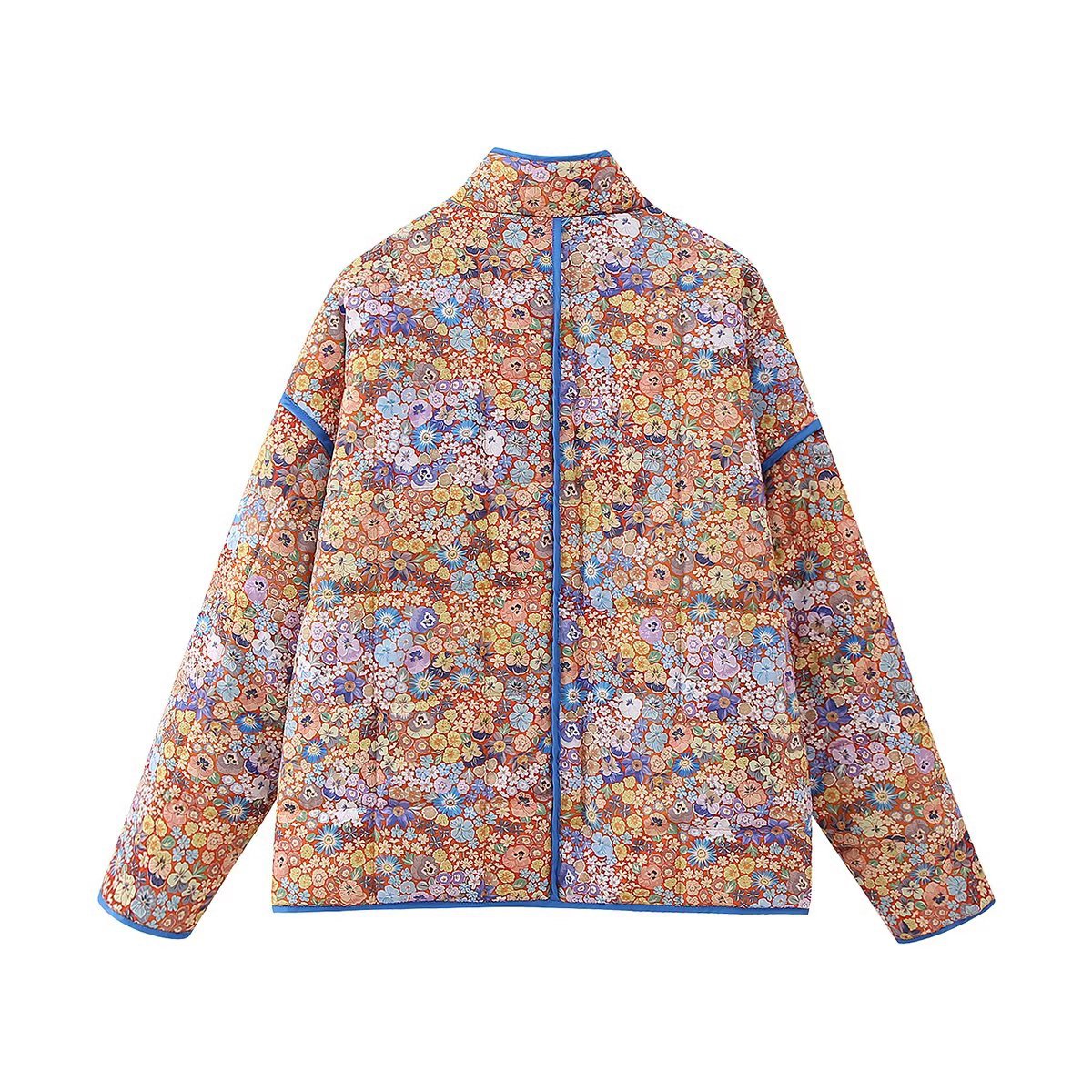 Quilted Jacket with Floral Print