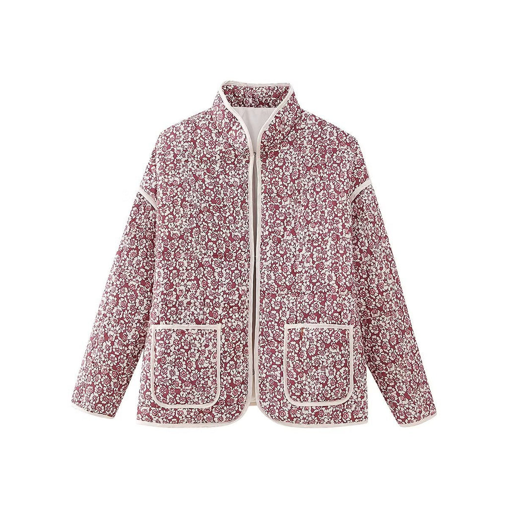Quilted Jacket with Floral Print
