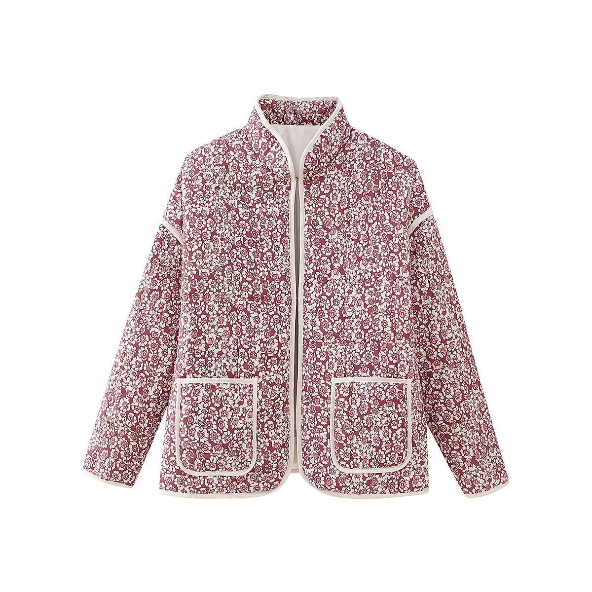 Quilted Jacket with Floral Print