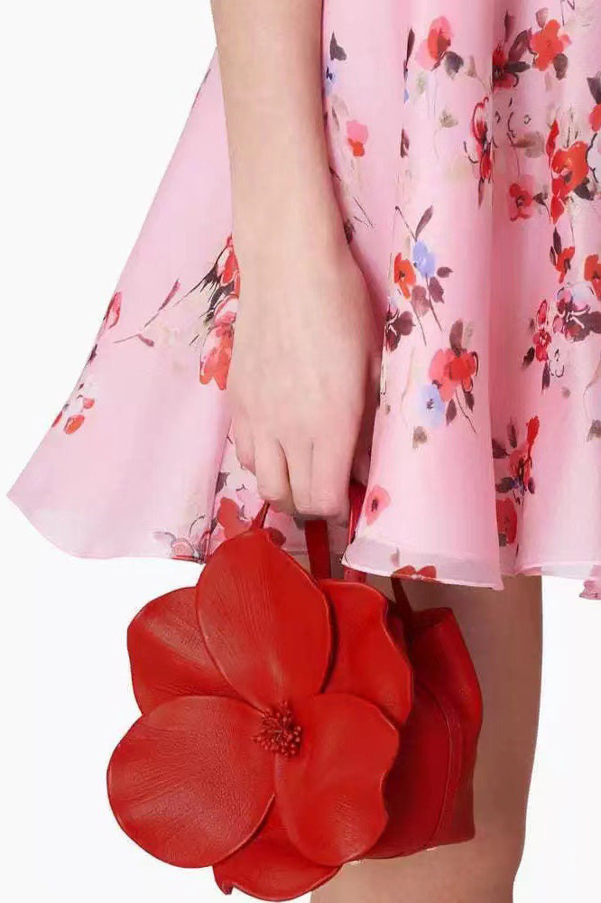 Flower PU Leather Handbag