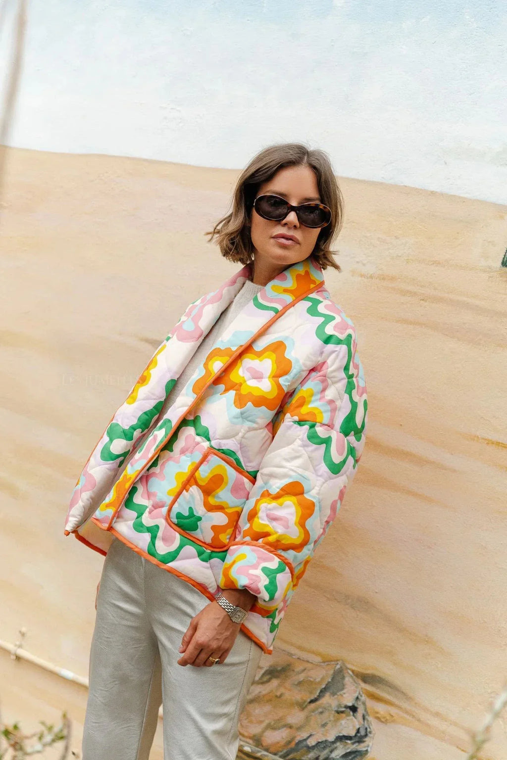 Elma Patterned Quilted Puffer Jacket