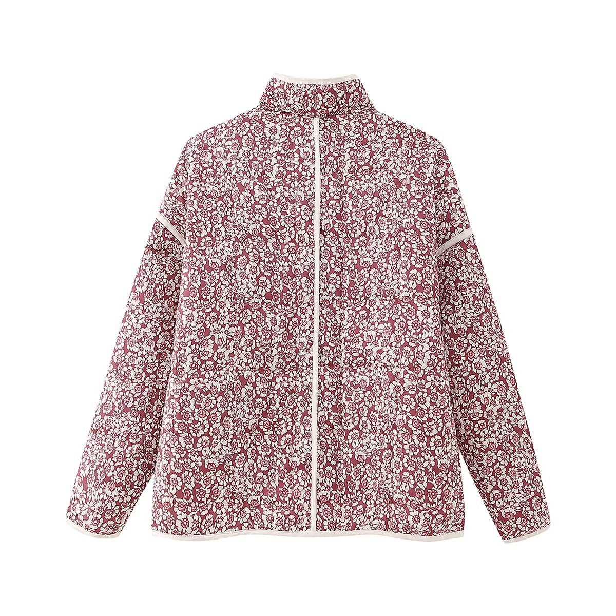 Quilted Jacket with Floral Print