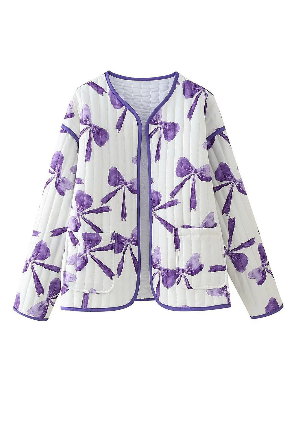Modern Quilted Jacket In Bow Print
